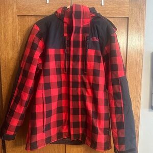 Jack Wolfskin 3 in 1 Red Flannel/Checkered Jacket - Size Large
